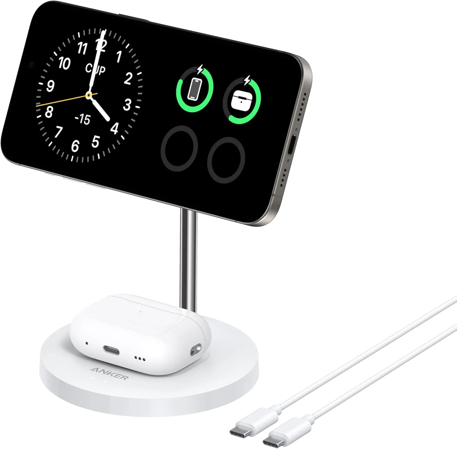 Wireless Charger 2-In-1 Stand White