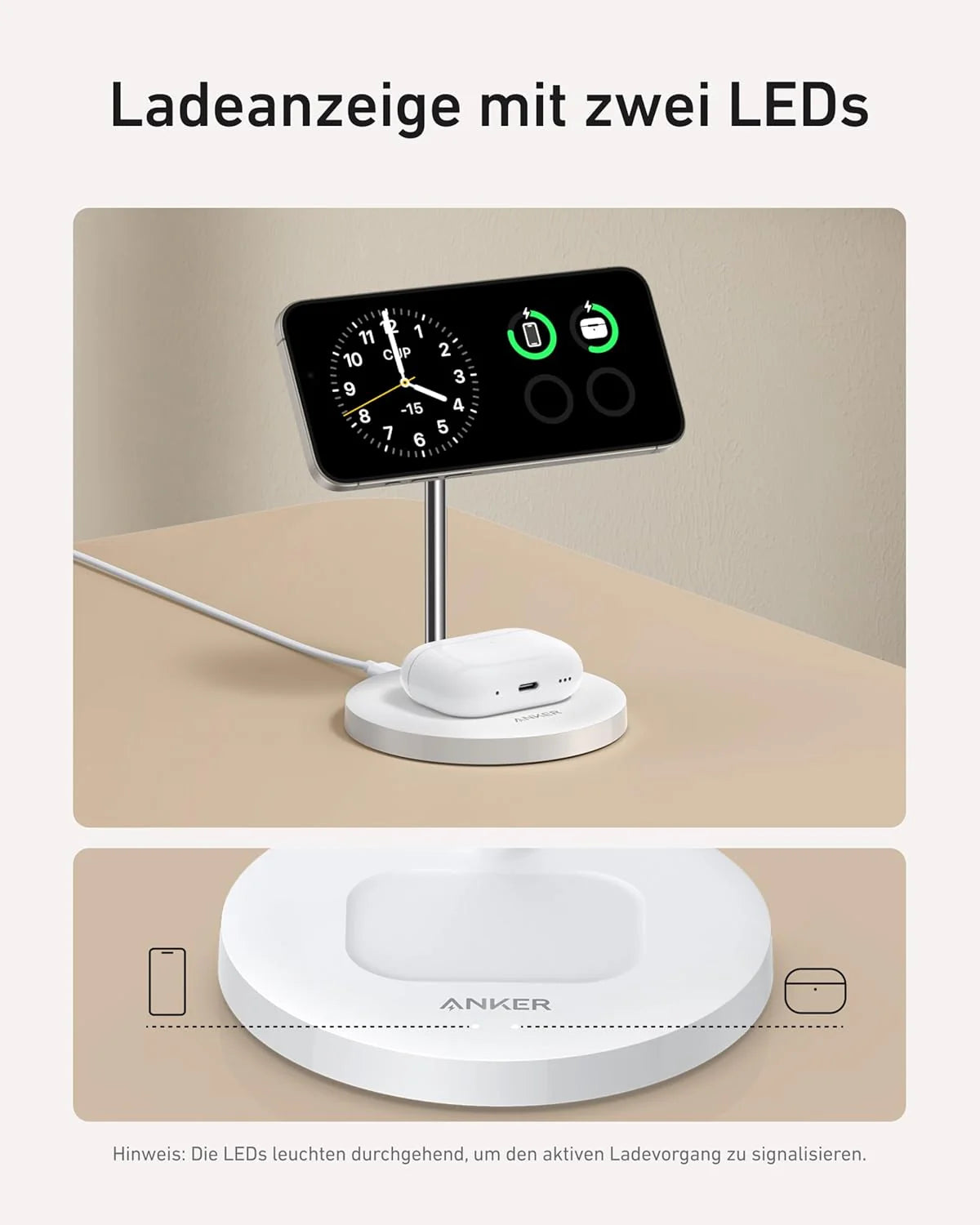 Wireless Charger 2-In-1 Stand White