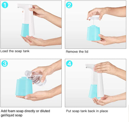 Bathroom Touchless Soap Dispenser: Auto Foam Dispenser, 240Ml Capacity, Blue Reservoir.